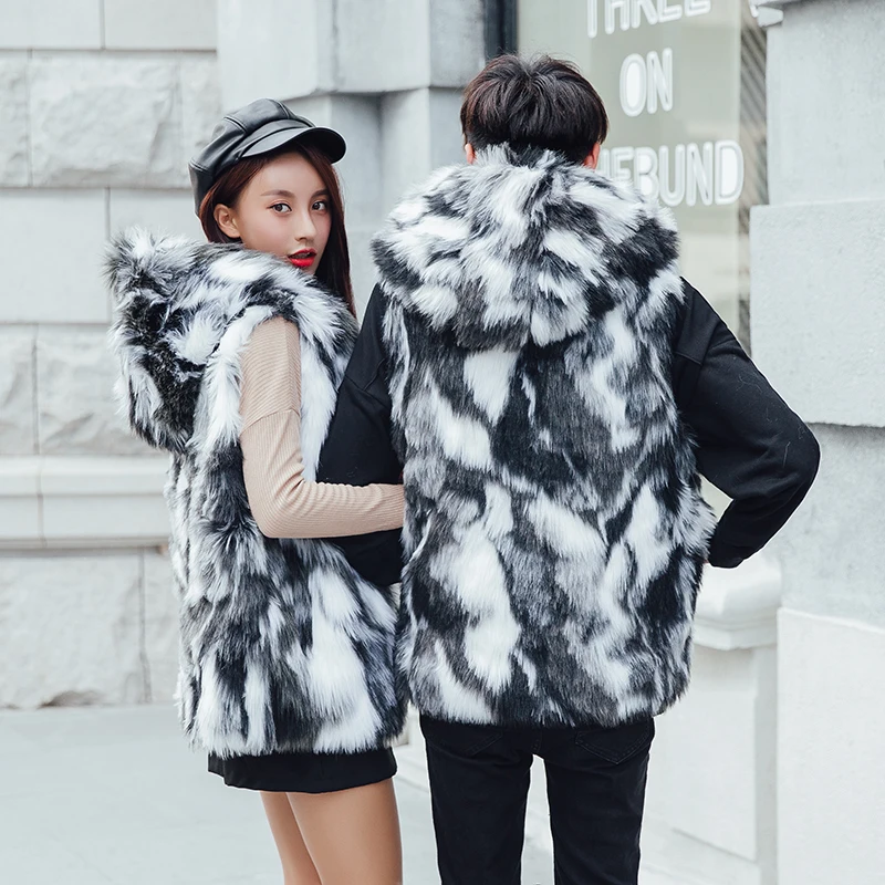 Brown fur vest with hood for women reviews hair