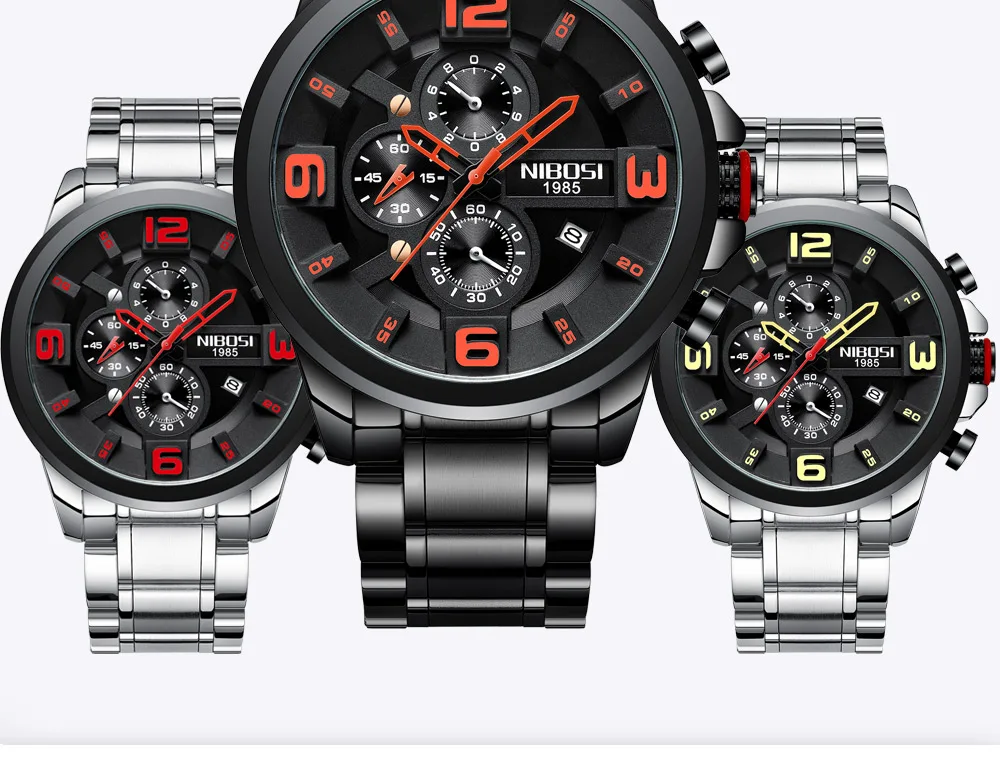 Relogio Masculino NIBOSI Men Watches Top Brand Luxury Waterproof Sports Watches For men Stainless Steel Clock Reloj Hombre 2018  (9)