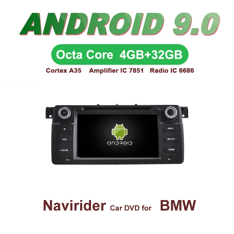 

Navirider GPS Android 9.0 bluetooth stereo 4-Core 8-Core car DVD player for BMW E46 M3 98-2005 head unit autoradio accessories