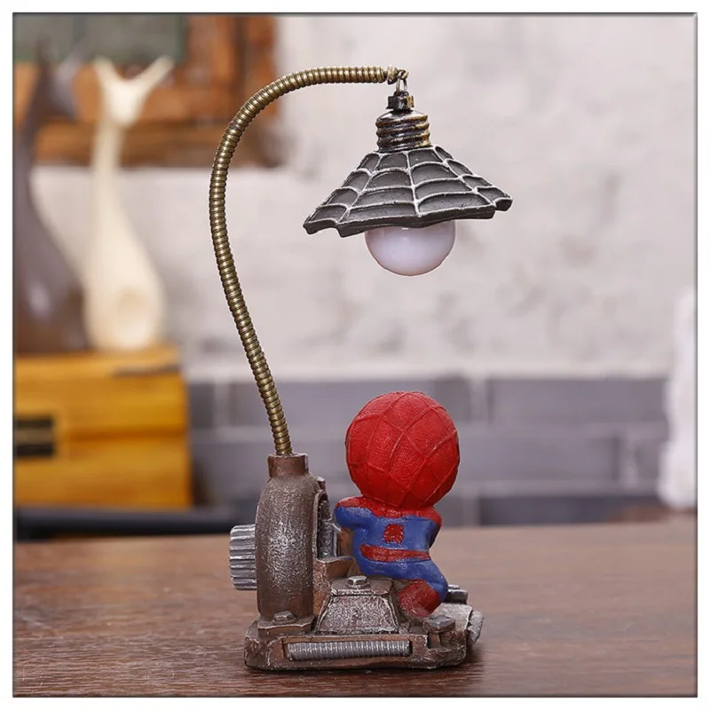 Горячая мультяшная фигурка необыкновенный герой Человек-паук ночник с выключателем девушка из смолы мальчик светодиодный светильник для детской спальни игрушки домашний Декор подарок