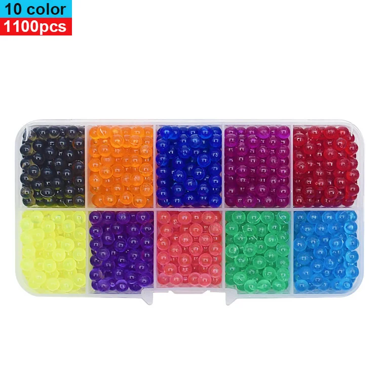 10 Разноцветные Хрустальные Бусы для самостоятельной заправки, волшебные бусины с распылителем воды, 3D бусины-головоломки, развивающие игрушки для детей - Цвет: 1100PCS
