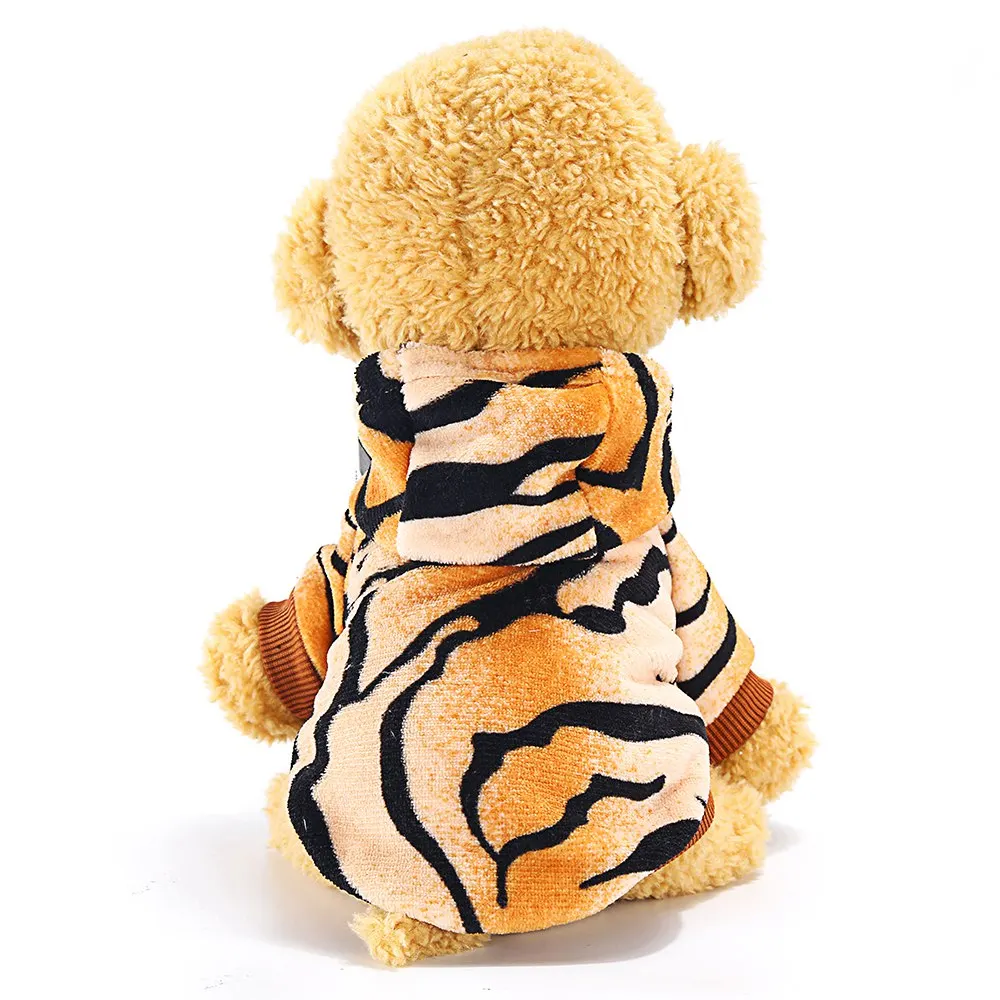 Утепленное пальто для маленьких и крупных собак, кошек, зимняя теплая одежда, милая толстовка, мягкая фланелевая одежда, GGA017 - Цвет: Leopard