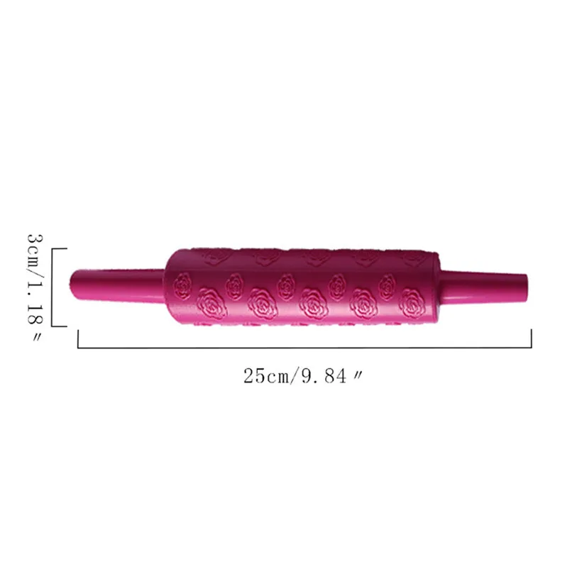 Plastic Rolling Pin Embossing Baking Pastry Roller Decorating Mold Tool Sweet for  Kitchen Dining Bar #2h08 (22)