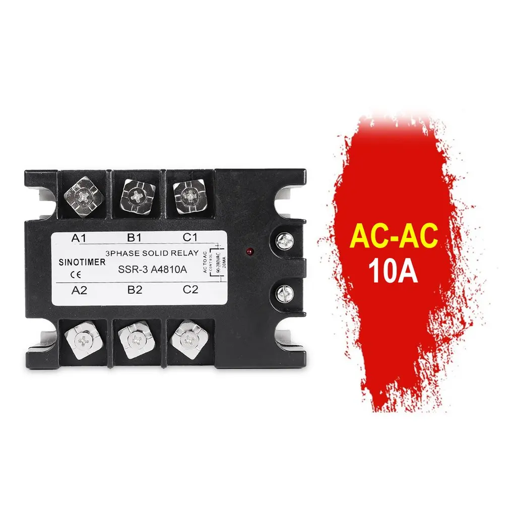 Твердотельные реле DC-AC SSR-3D4810A 25A 40A 60A 80A 100A 3-32VDC до 30-480VAC ток нагрузки трехфазный для контроля температуры