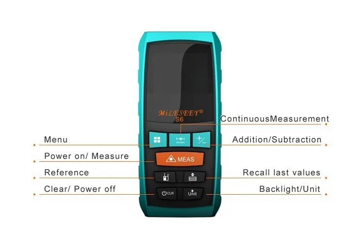 MiLESEEY водонепроницаемый S6 40 м 60 м 80 м 100 м лазерный дальномер ручной лазерный измеритель с подсветкой ЖК-экран лазерный дальномер