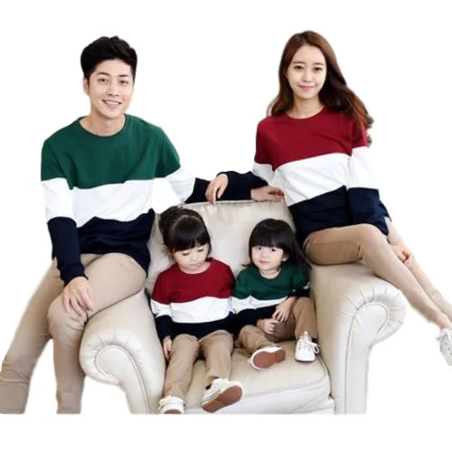 Семейный комплект одежды одинаковые комплекты для семьи на весну-осень одежда в полоску с длинными рукавами для папы мамы дочки сына одежда для мальчиков и девочек