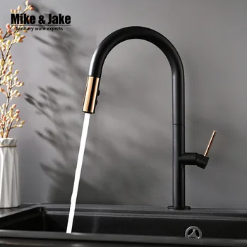 

New black pull out kitchen faucet brass luxury kitchen mixer sink faucet mixer kitchen faucets pull out kitchen tap MJ5558