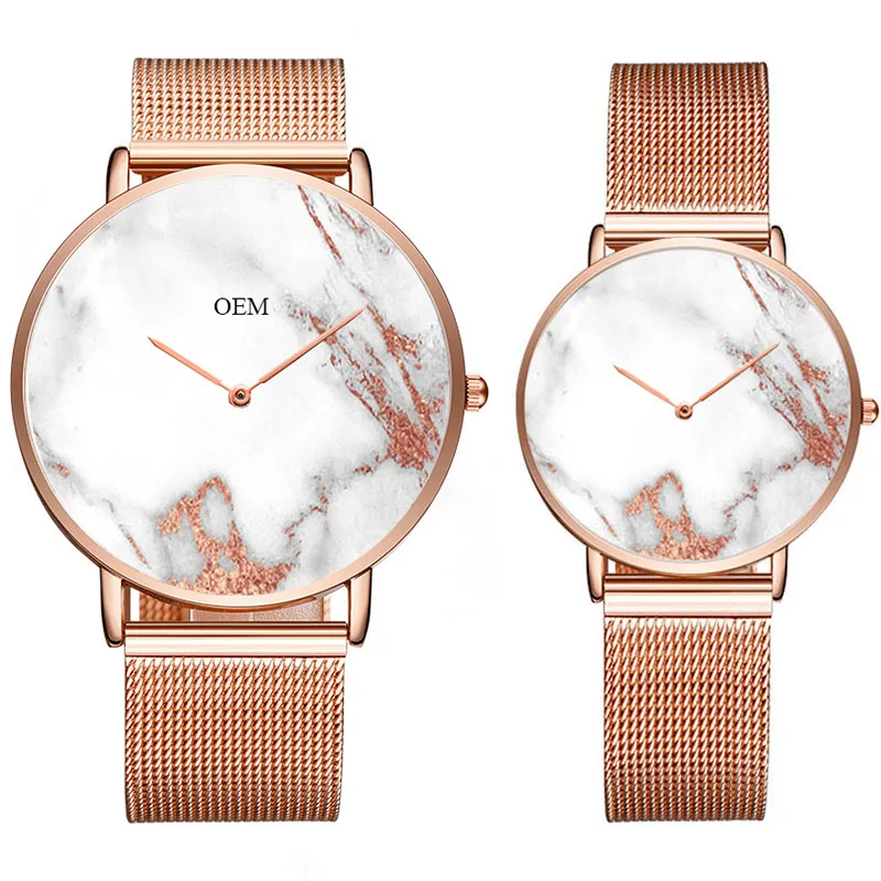 

CL014 Custom Your Mens Watch Dial Personalized Design Marble Stone Watch Women Personal Brand Name OEM Couple Lovers Watch