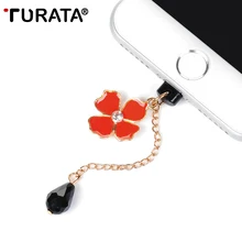 TURATA цветок Стразы против пыли Разъем мобильный телефон, пыленепроницаемый, вилка для iPhone для samsung для huawei для Xiaomi 3,5 мм наушники