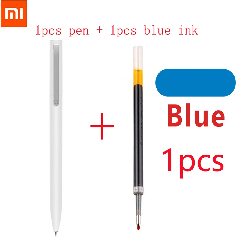 

Original Xiaomi Mijia Sign Pen 9.5mm Signing Pen Switzerland Refill MiKuni Japan Black Ink Free 1pcs Blue Ink