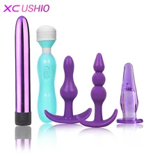 5pcs/set Sex Products Mini Anal Dildo Vibrator Anal Butt Plug AV Vibrator Bullet Heads Vibrator Sex Toys for Woman Men Gay