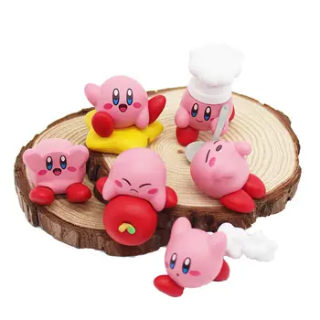 

6pcs/set Anime Cartoon Cute Kirby PVC Figurines Pokemon Model Miniatures Bedroom Decoration Crafts Kirby 's Dream Land Kids Gift