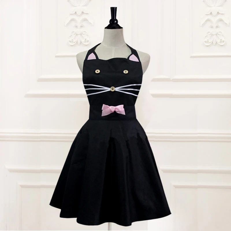Sexy Kobieta Fartuch Kuchenny Sprytny Kot Swan Pokojówka Kelnerka Fryzjer Salon Party Fartuchy Bawełniane śliniaki Czarna Sukienka Cosplay Cotton Apron Kitchen Apronapron Cute Aliexpress