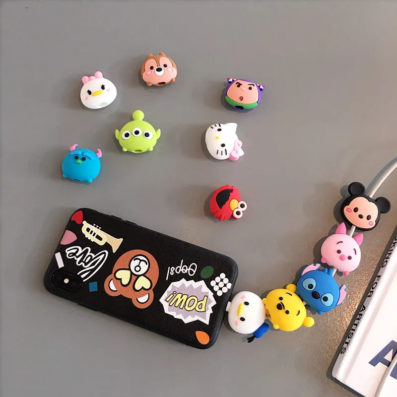 

Wholesale Socket Car Phone Holder Cartoon Protector Cable Cord Saver Cover Coque For iPhone 8 Plus 5 5S SE 5C 6 6S 7 X Xs Max XR