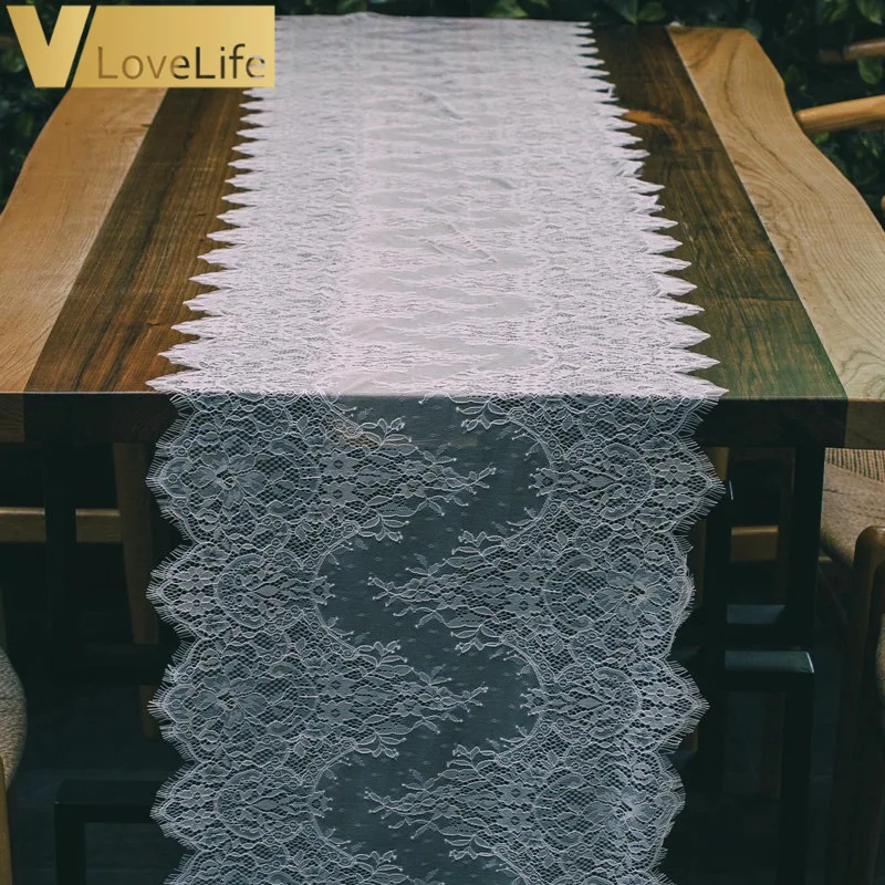 40X300cm Wedding Lace Table Runner White Boho Theme Anniversaries Party
