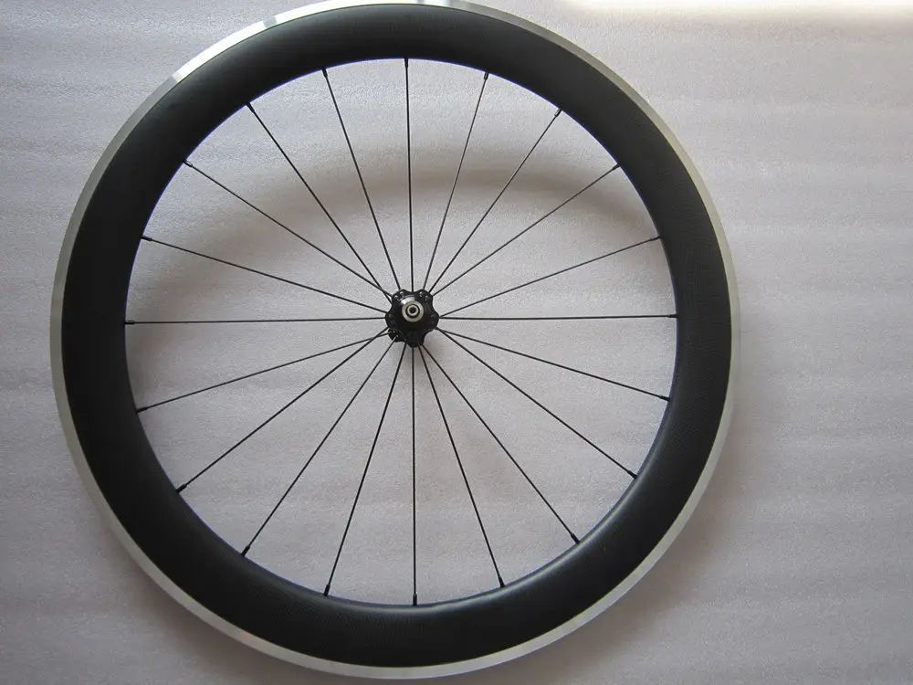 60mm deep carbon road bicycle clincher wheels front wheel only 700C 23mm width