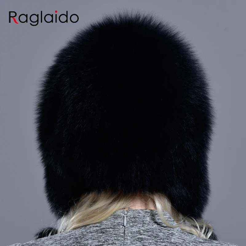 Raglaido, шапки из лисьего меха для женщин, зимние теплые шапки из натурального меха, шапки-ушанки ручной работы, модная шапка-ушанка