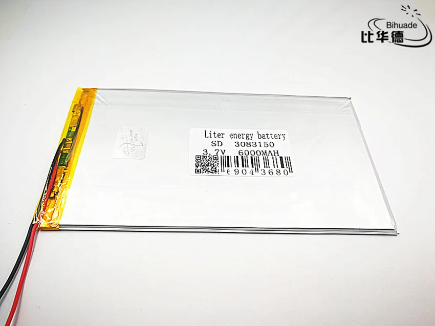 10 шт литиевая батарея хорошего качества 3,7 V, 6000 mAH 3083150 полимер литий-ионный/литий-ионный аккумулятор для планшетных ПК, gps, mp3, mp4