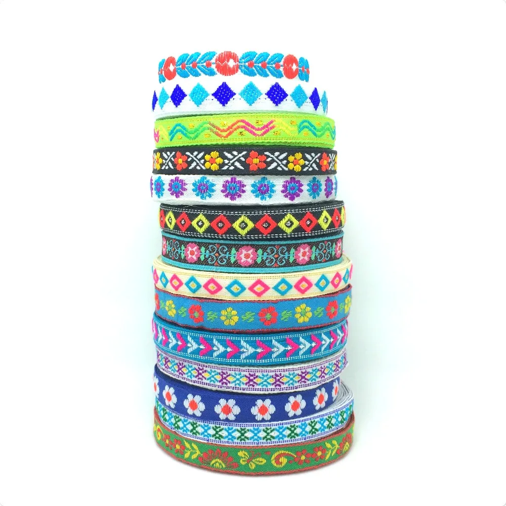 

1/2" 10MM~15MM FLOWER RIBBON GROSGRAIN SINGLE FACE GEOMETRIC LACE 100% POLYESTER EMBROIDERED MZZD151031