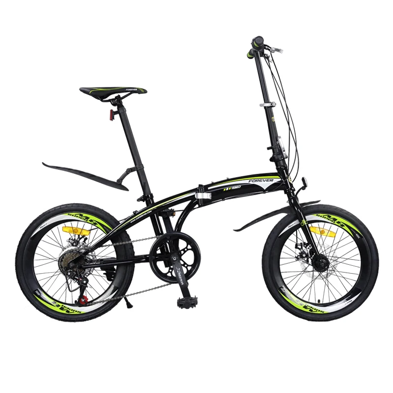 

20 inch 7 Speed Foldable bicycle Unisex Double Disc brake High carbon steel Bow design frame Folding bike