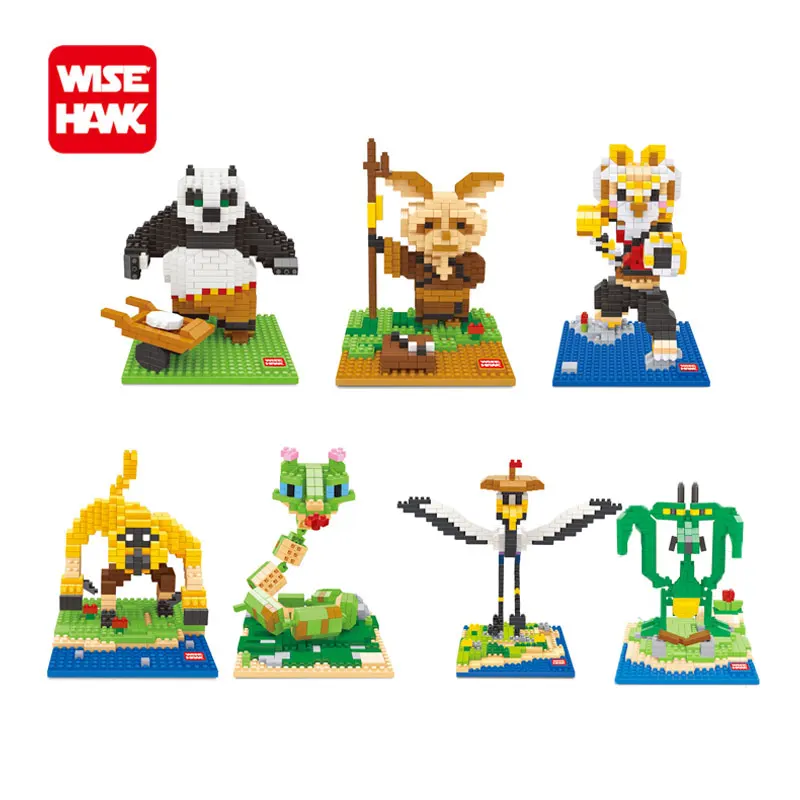 

Wisehawk nanoblock funny 3D figures Kung Fu Panda diy model ABS plastic diamond building blocks bricks Brinquedos toys for kids.