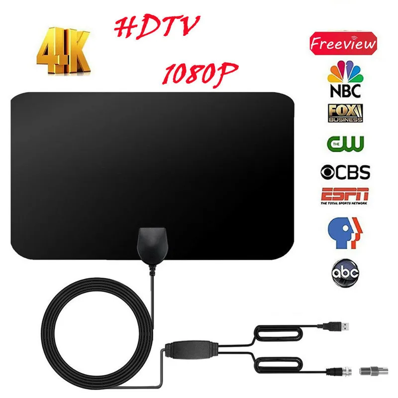 

Antenna Digital HD TV Amplified Mile Ultra Thin 100 Miles Range Indoor 1080P