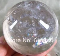 

Free shipping NATURAL Quartz Rock Crystal Sphere/Ball 65 mm+STAND