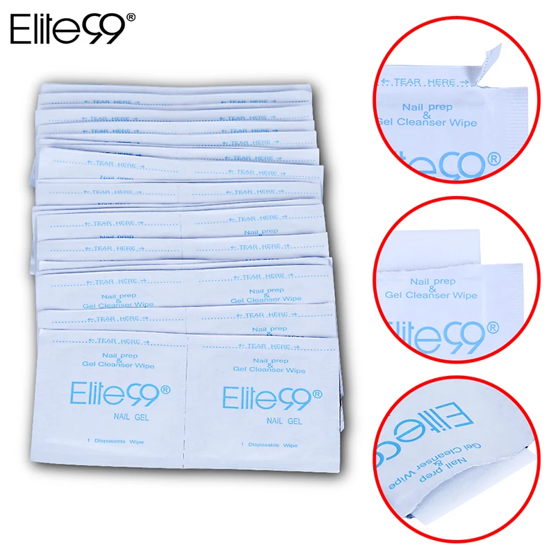 Elite99 100 шт./лот Гель-лак для удаления обертывания подушечки маникюрные инструменты влажные салфетки бумажные подушечки Фольга для ногтей очиститель для УФ-геля