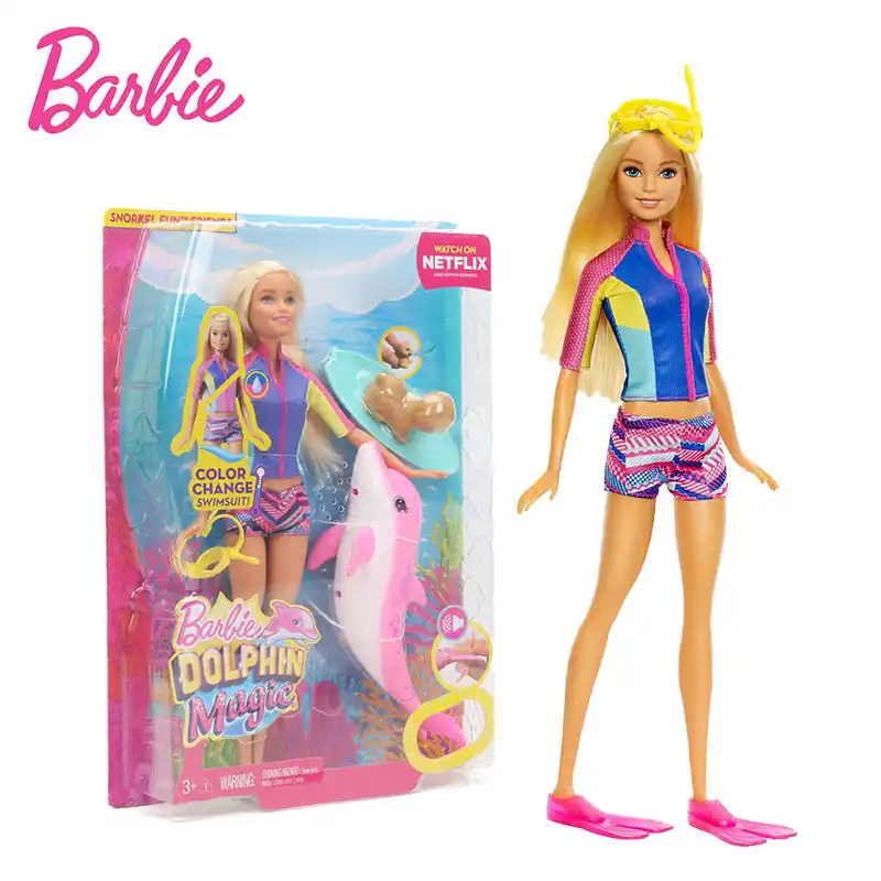 barbie fbd63 dolphin magic snorkel fun friends doll