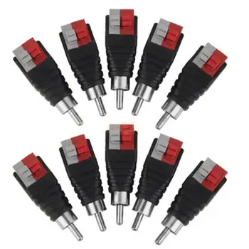 

10 pcs Speaker Wire Cable to Audio MALE RCA Jack Connector Adapter Jack Plug for Bose Male Useful