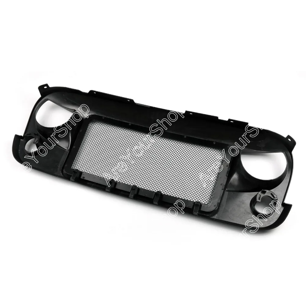 Sale For Jeep Wrangler JK 2007 2016 Mesh Grill Matte Black Front Grille ABS Plastic Big