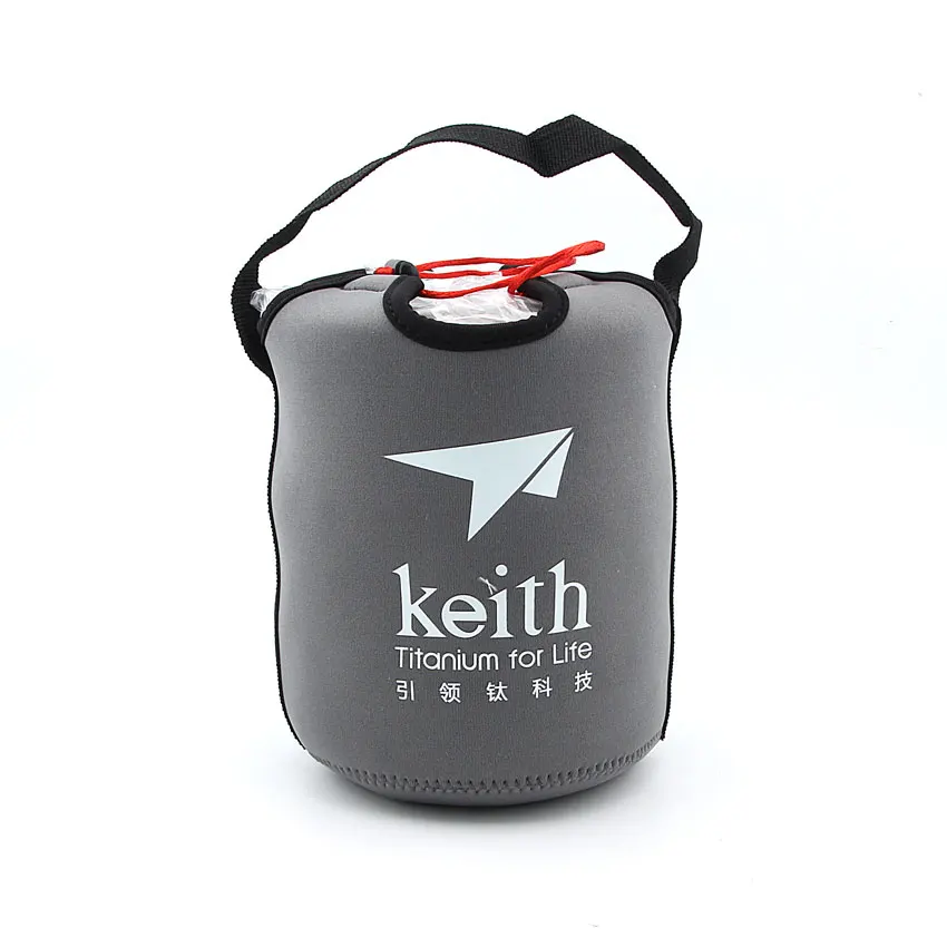 Keith Ti5378 3 piezas de titanio tazón con tapa portátil Bento cajas de almuerzo contenedor de alimentos de ultraligero tazón con llevando bolsa