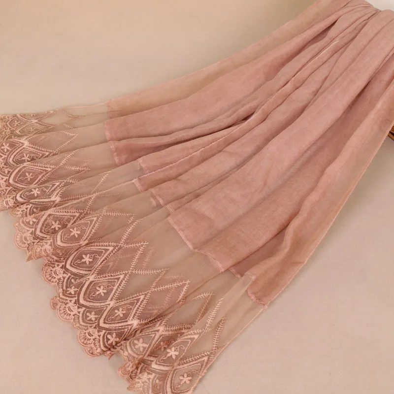 

New Pattern Tie-dyed Popular Split Joint Woman Shawl Lace Cotton Urban Grace Silk Head Scarf Chiffon Hijab Foulard