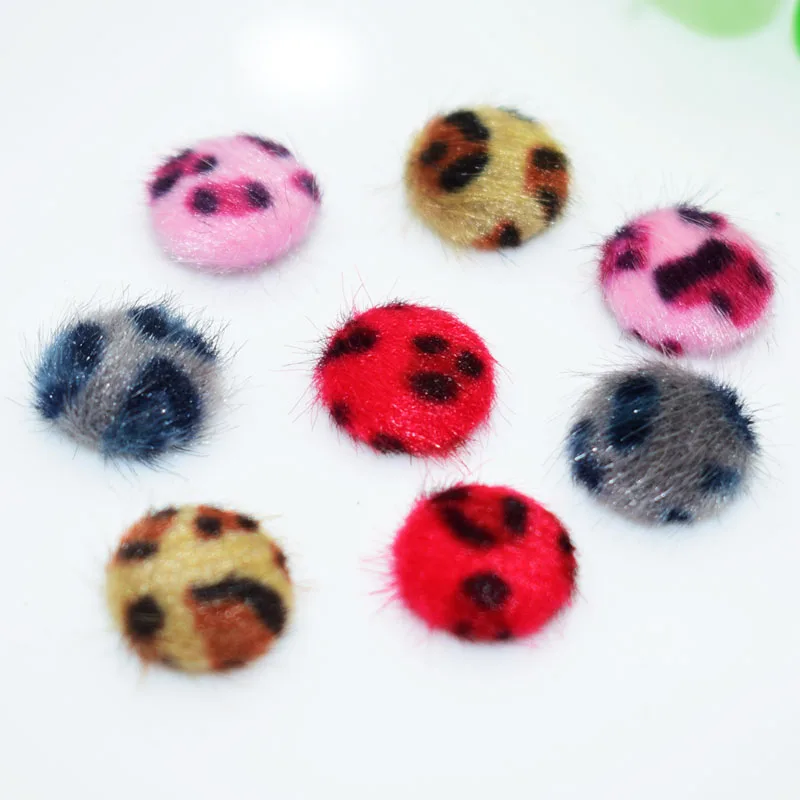 

100pcs 12/15mm Leopard Color Printing Velvet Fabric Covered Flat backs Buttons Cloth Decoration Diy jewelry/garment accessory