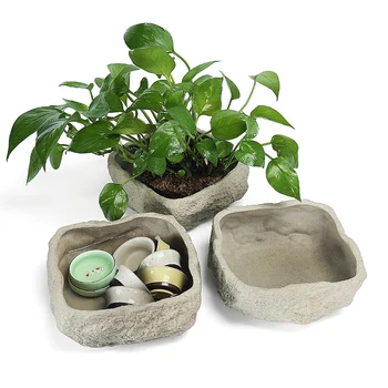 

modern ceramic vase simulation stone vases pot Rough pottery rock mud Hydroponics Plant plant flower pot home decor accessories