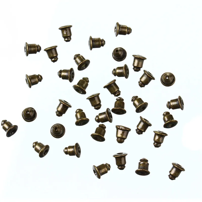 5*6mm 200pcs Earring Studs Backs Stopper Scrolls Ear Findings DIY Blocked caps Earring Backs Stoppers Ear Accessories Supplies