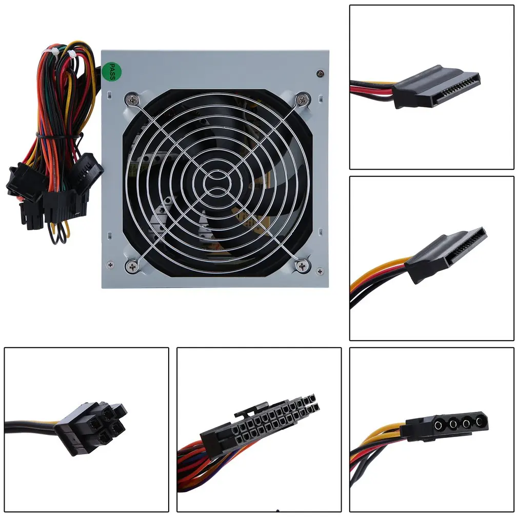 الألعاب PC امدادات الطاقة 20Pin ماكس 650 W الفعلية 400 W 110 V كمبيوتر مكتبي PC امدادات الطاقة واحدة التبريد مروحة