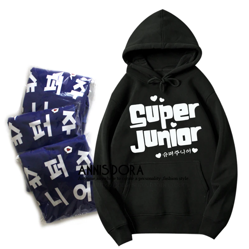 Толстовка с логотипом SuperJunior SJ E.L.F | Мужская одежда