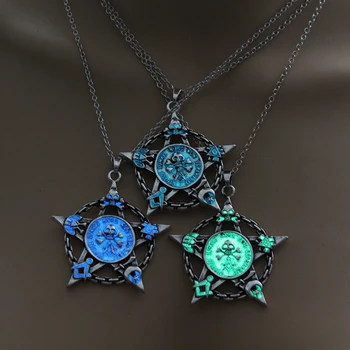 Luminous Star Skull Pendant Necklace9