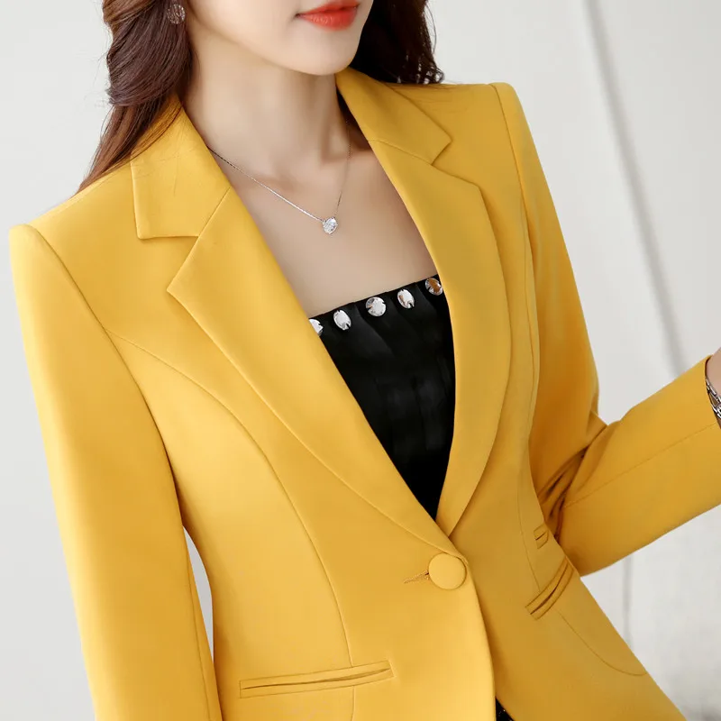 Naviu Модный высококачественный Блейзер прямой и гладкий жакет офисный женский стиль пальто размера плюс Топы Формальные worwear