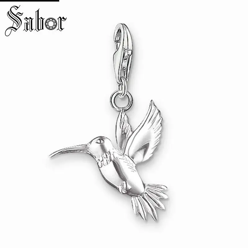 

thomas Hummingbird Bird Charm,2019 Fashion Jewelry For Women Girls,womens Gift 925 Sterling Silver Fit Bracelet Choker charms
