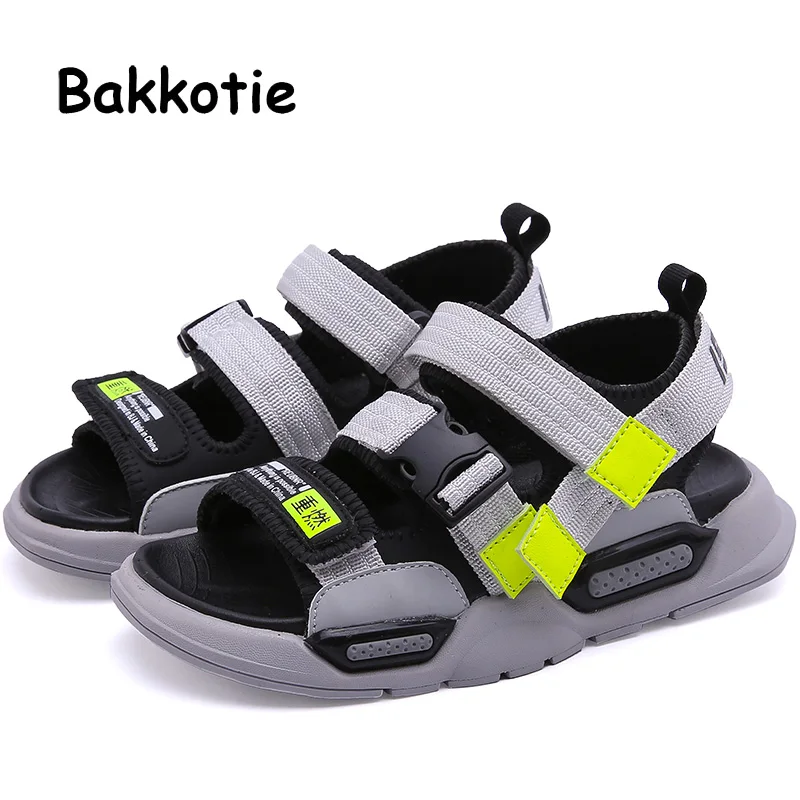 

Bakkotie 2019 Summer Baby Boys Mixed Color Fashion Sandals Children Breathable Casual Sandals New Kids Black Soft Beach Shoes