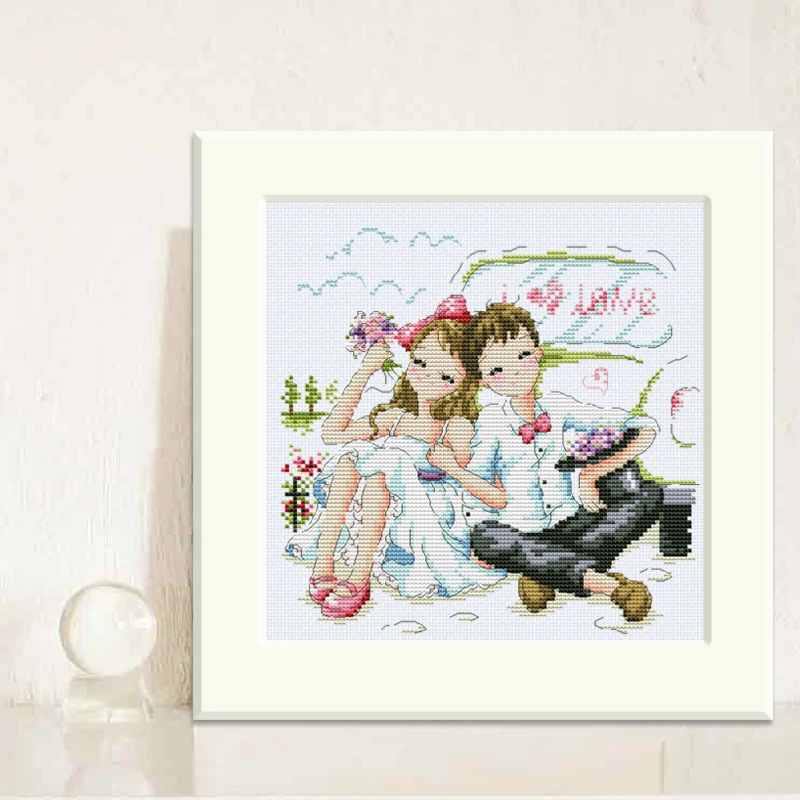 

Gold Collection Lovely Counted Cross Stitch Kit Wedding Car Bride and Groom Love SO