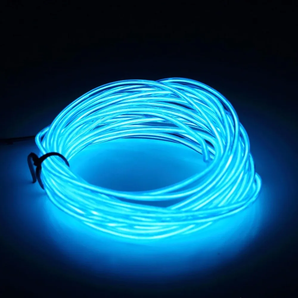 

3M Flexible EL Wire Tube Rope Battery Powered Flexible Neon Light Car Party Wedding Decor With Controller LED Light DropShipping