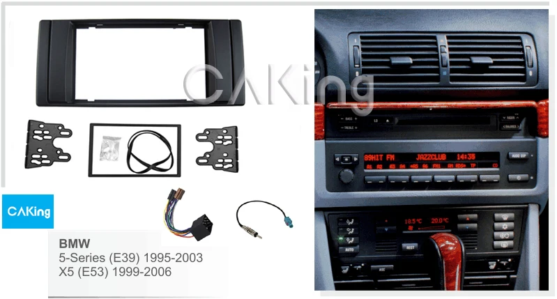 2DIN радио Панель жгута антенна для BMW 5-series(E39) 1995-2003; X5(E53) 1999-2006 приборная установка комплект наборная доска лицевая пластина