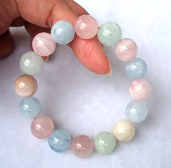

Natural Morganite 12mm Round Beads Stretch Bracelet Women Man Jewelry Accessories Weddings Parties Birthday Gift