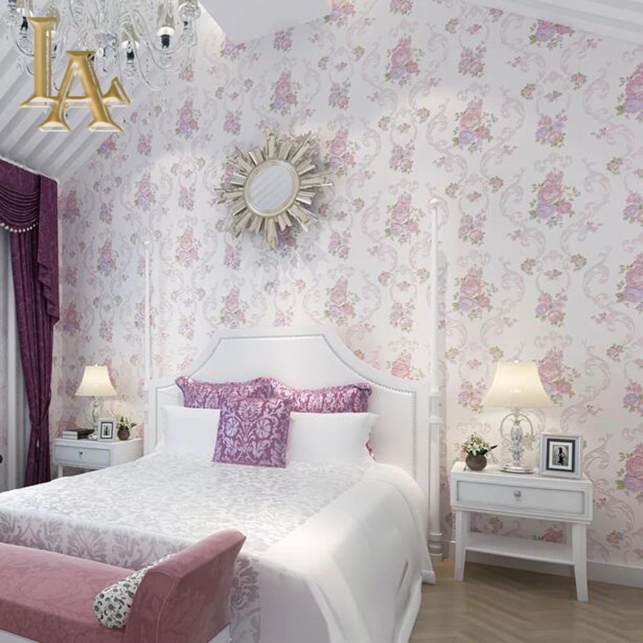 Online kopen wholesale purple flocked wallpaper uit china purple ...
