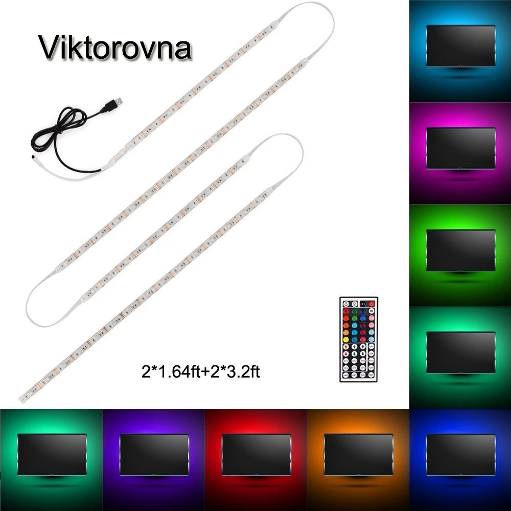 USB RGB Светодиодные ленты 5050 SMD Водонепроницаемый гибкий светодиодный Подсветка ТВ