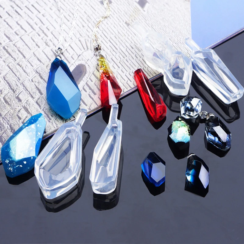 

New Jewelry Tools Transparent Silicone Diamond cut surface Pendant Mould For Resin Real Flower DIY Mould Jewelry Making Tool