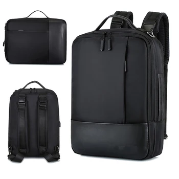 

USB Charging Back Pack Notebook Black Travel Bagpack Business Backpack Men Laptop Backpacks 17'' 15.6 Inch Waterproof Male Bags